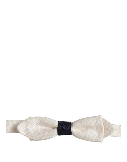 Dolce & Gabbana Men White 100% Silk Adjustable Neck Papillon Bow Tie