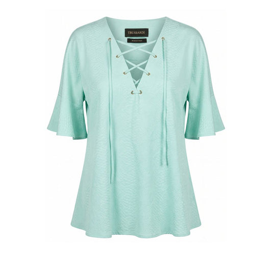 Trussardi Light Blue Cotton Women Shirt