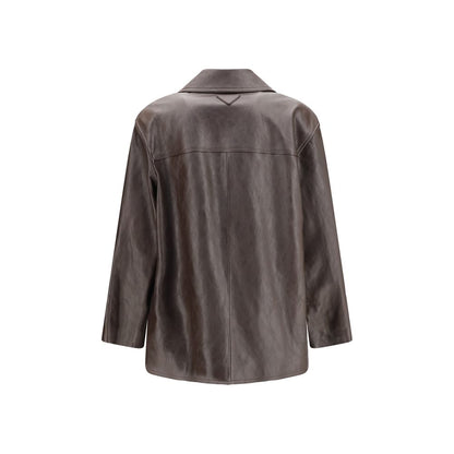 Saint Laurent Black Wool Oves Aries Leather Jacket