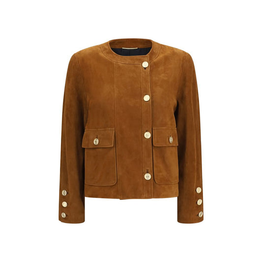 Saint Laurent Brown Lamb Ovis Aries Aries Full-Length Jacket