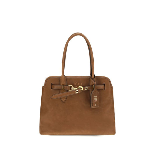 Miu Miu Brown Calf Leather Bos Taurus Shoulder Bag