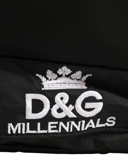 Dolce & Gabbana Men Black #DG LOVE Logo Patches Nylon Backpack Bag