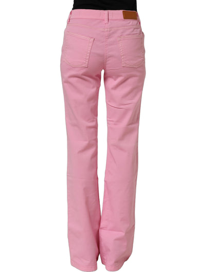 GF Ferre Pink Mid-Waisted Flared Denim Casual Jeans