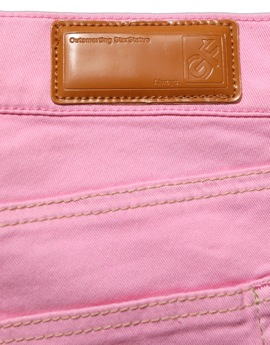 GF Ferre Pink Mid-Waisted Flared Denim Casual Jeans