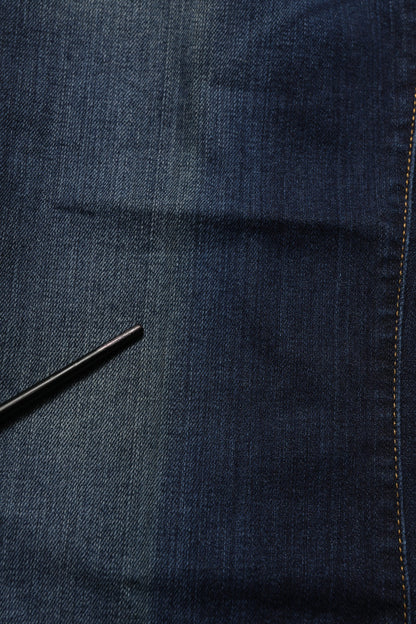 Two women in the world Dark Blue Washed Mid-Waisted Flared Denim Casual Jeans