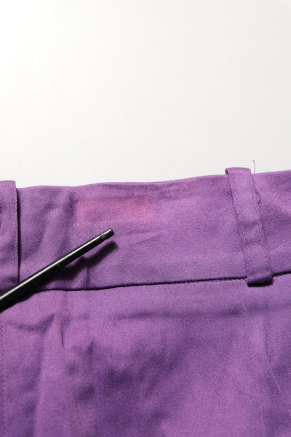 BENCIVENGA Violet Cotton Stretch High Waist Cropped Trouser Pants