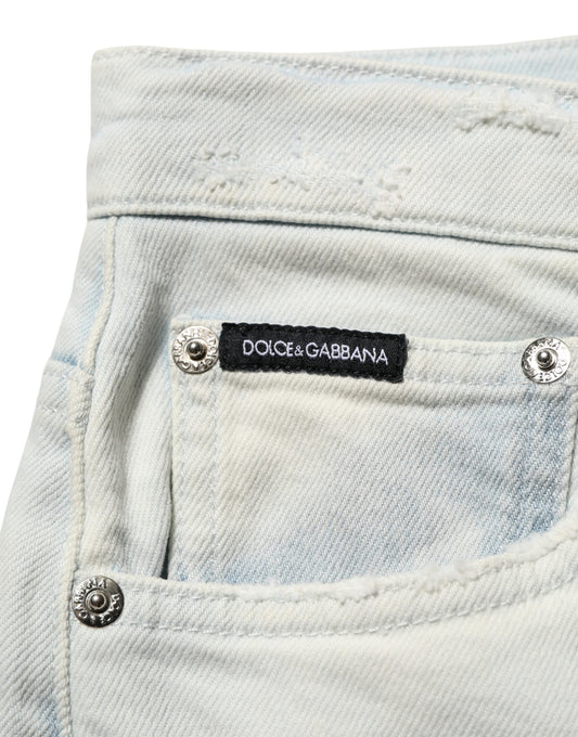 Dolce & Gabbana Light Blue Cotton Stretch Skinny Denim Jeans