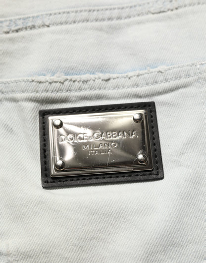 Dolce & Gabbana Light Blue Cotton Stretch Skinny Denim Jeans