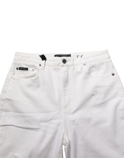 Dolce & Gabbana White Cotton Stretch Skinny Denim Jeans
