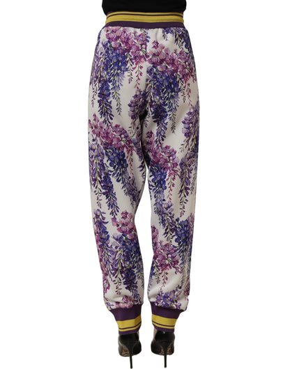 Dolce & Gabbana Multicolor Floral Mid Waist Jogger Pants