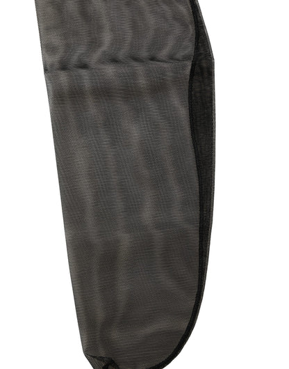 Dolce & Gabbana Black Nylon Mesh Sheer Calf Long Accessory Socks