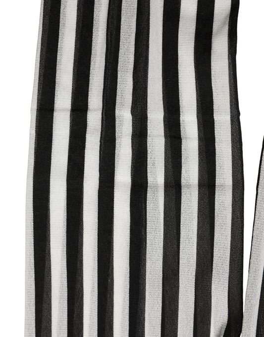 Dolce & Gabbana Black White Stripes Tights Stocking Pantyhose Socks