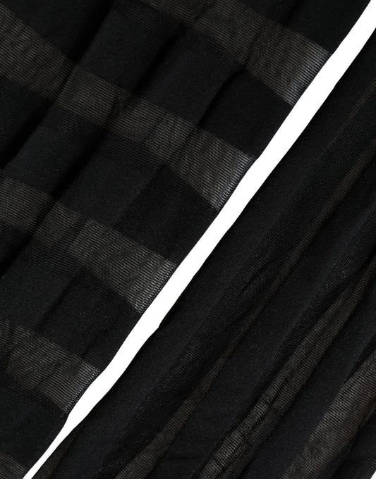 Dolce & Gabbana Black Nylon Stripes Tights Stockings Pantyhose Socks