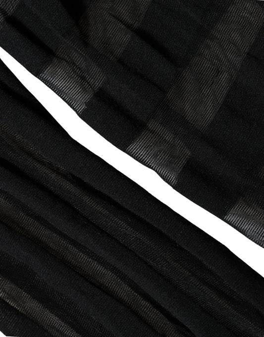 Dolce & Gabbana Black Stripes Tights Stockings Pantyhose Socks