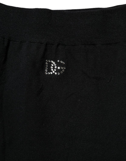 Dolce & Gabbana Black Stripes Tights Stockings Pantyhose Socks