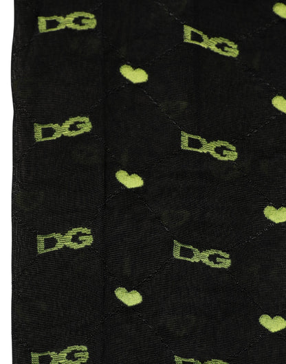 Dolce & Gabbana Black Nylon Logo Tights Stocking Pantyhose Socks