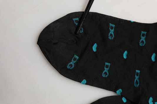Dolce & Gabbana Black Nylon Logo Tights Stocking Pantyhose Socks