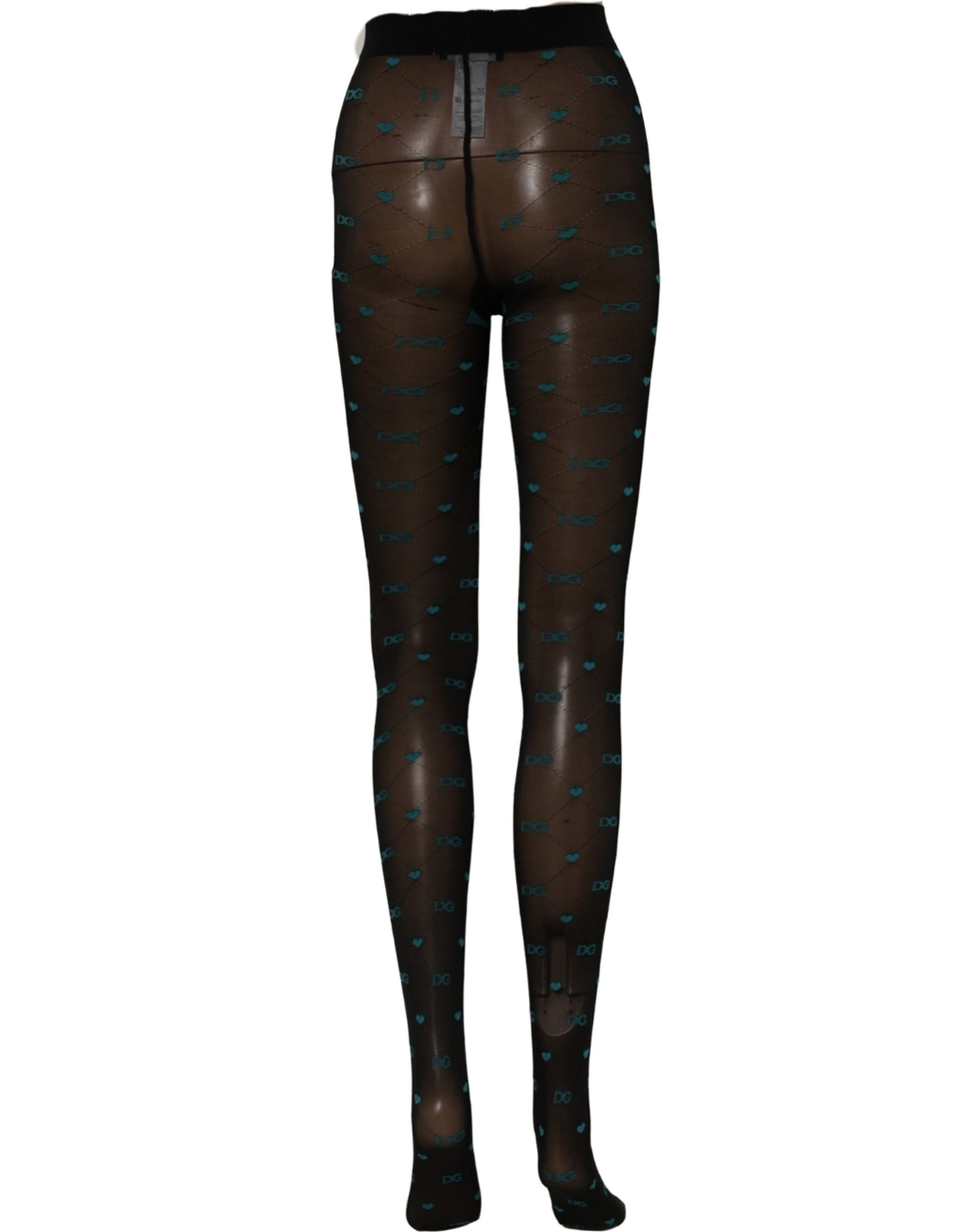 Dolce & Gabbana Black Nylon Logo Tights Stocking Pantyhose Socks