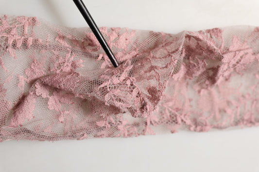 Dolce & Gabbana Pink Floral Lace Tights Stockings Pantyhose Socks