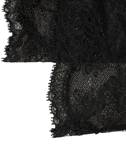 Dolce & Gabbana Black Floral Lace Nylon Stretch Knee High Socks