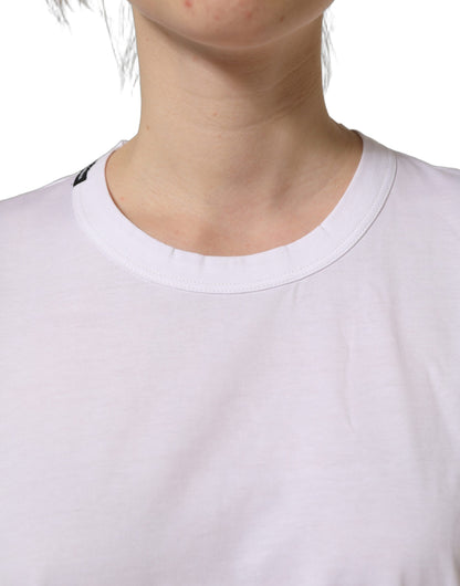 Dolce & Gabbana White Cotton Crew Neck Short Sleeves T-shirt
