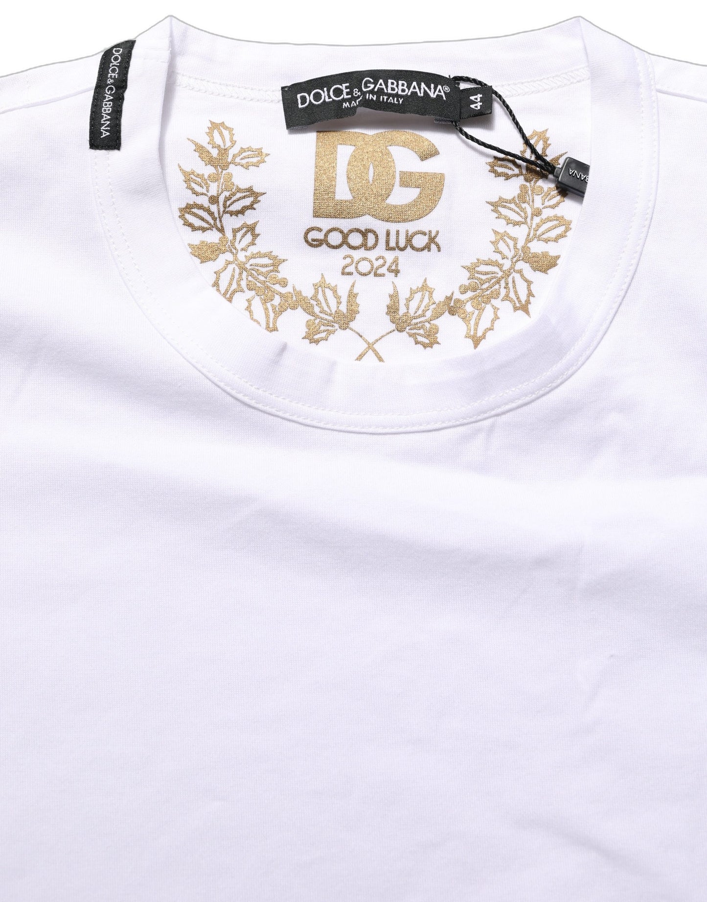 Dolce & Gabbana White Cotton Crew Neck Short Sleeves T-shirt