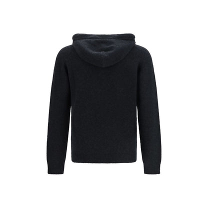 Roberto Collina Black Wool Oves Aries Hoodie
