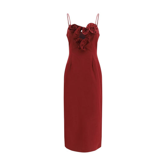 Magda Butrym Bordeaux Cotton Cocktail Dress