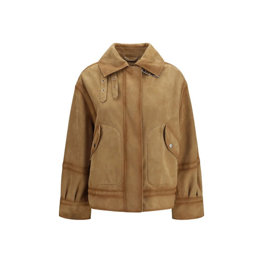 Ermanno Scervino Brown Leather Bomber