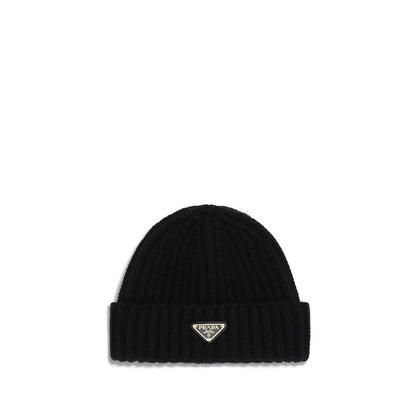 Prada Black Wool Oves Aries Beanie