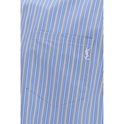 Saint Laurent Blue Cotton Pattern Shirt