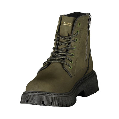 U.S. POLO ASSN. Green Polyester Ankle Boots