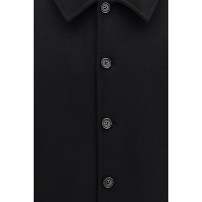 Ferragamo Black Wool Oves Aries Biker Jacket