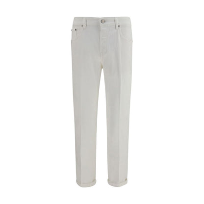PT Torino White Cotton Slim Fit Jeans