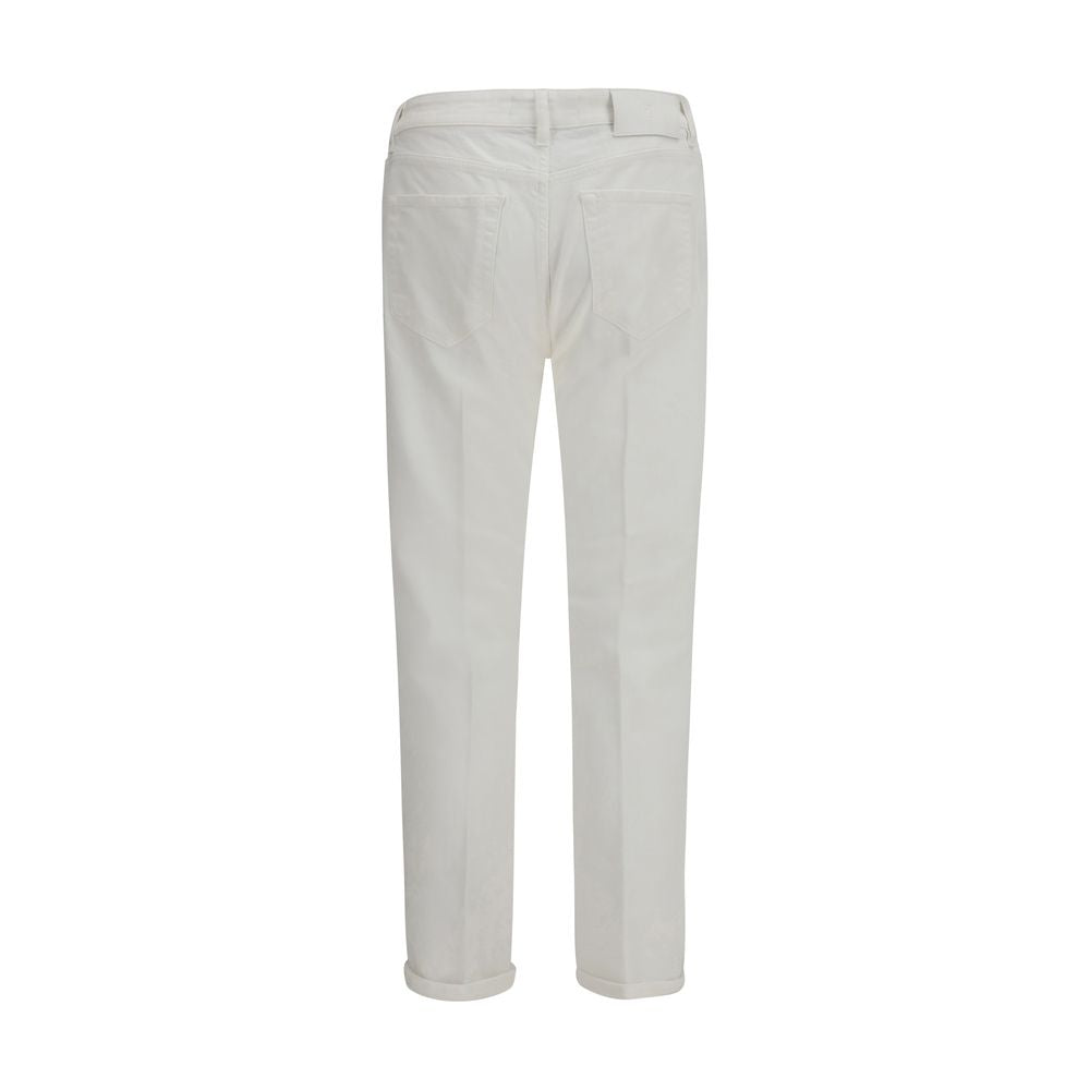 PT Torino White Cotton Slim Fit Jeans