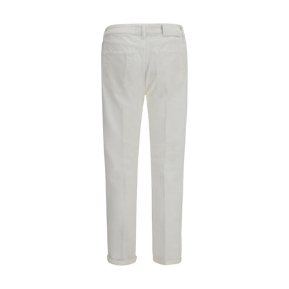 PT Torino White Cotton Slim Fit Jeans