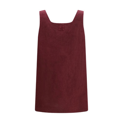 Miu Miu Bordeaux Linen Casual Dress