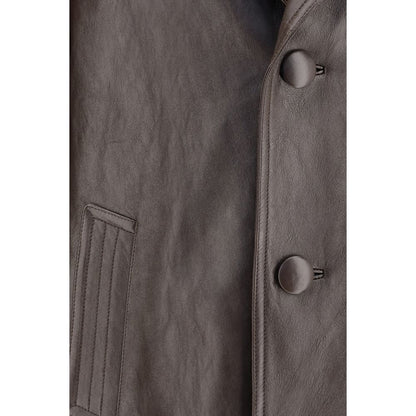 Prada Brown Lamb Leather Leather Jacket