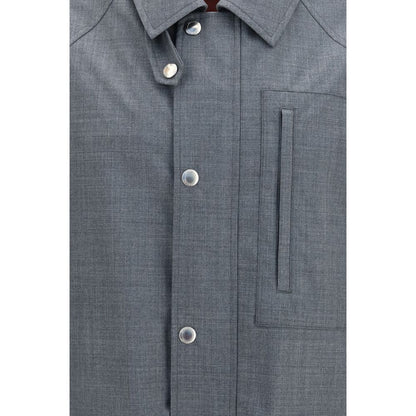 Brunello Cucinelli Gray Wool Oves Aries Full-Length Jacket