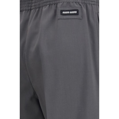 Miu Miu Gray Wool Oves Aries Casual Pants