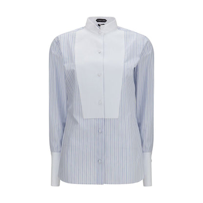 Tom Ford Blue Cotton Pattern Shirt