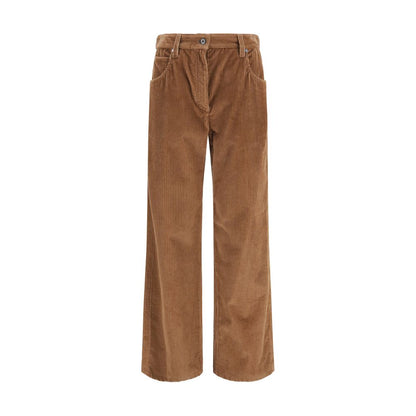 Brunello Cucinelli Brown Cotton Casual Pants