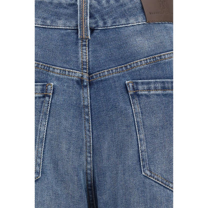 Brunello Cucinelli Blue Cotton Relaxed Fit Jeans