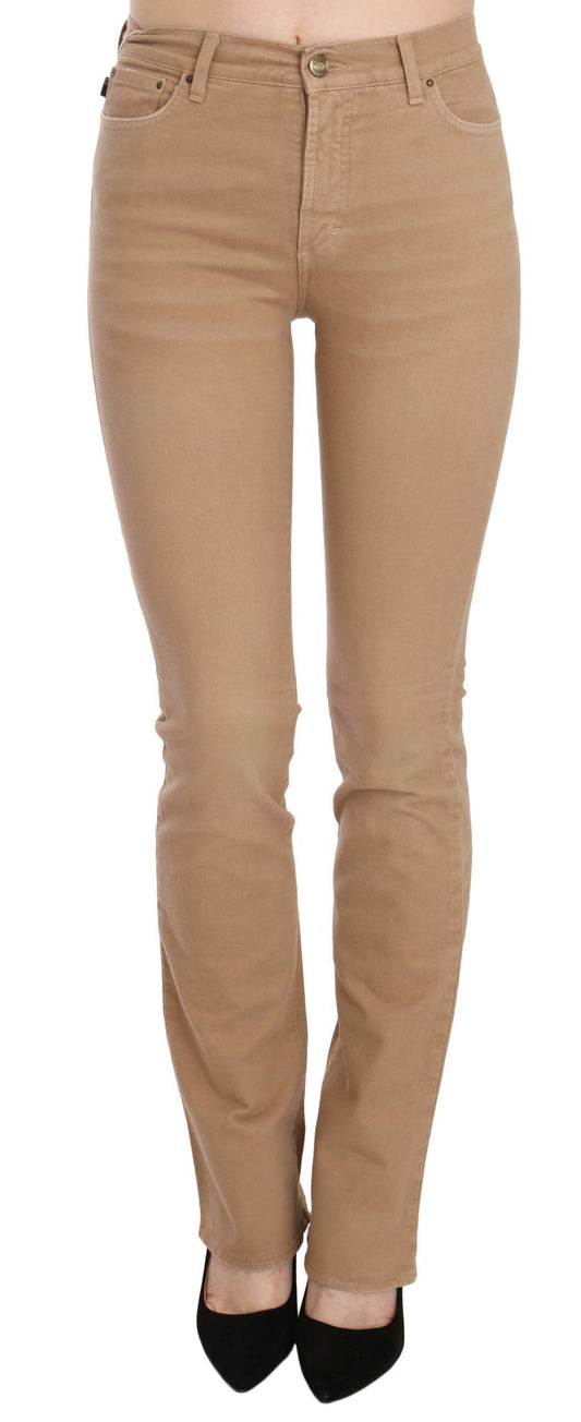 Just Cavalli Chic Braune Mid-Waist Skinny-Hosen