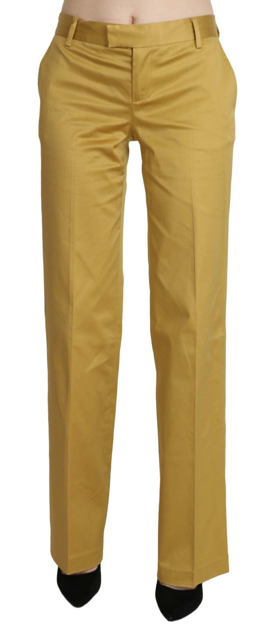 Just Cavalli Senf Mid Waist Tailored Baumwollhose