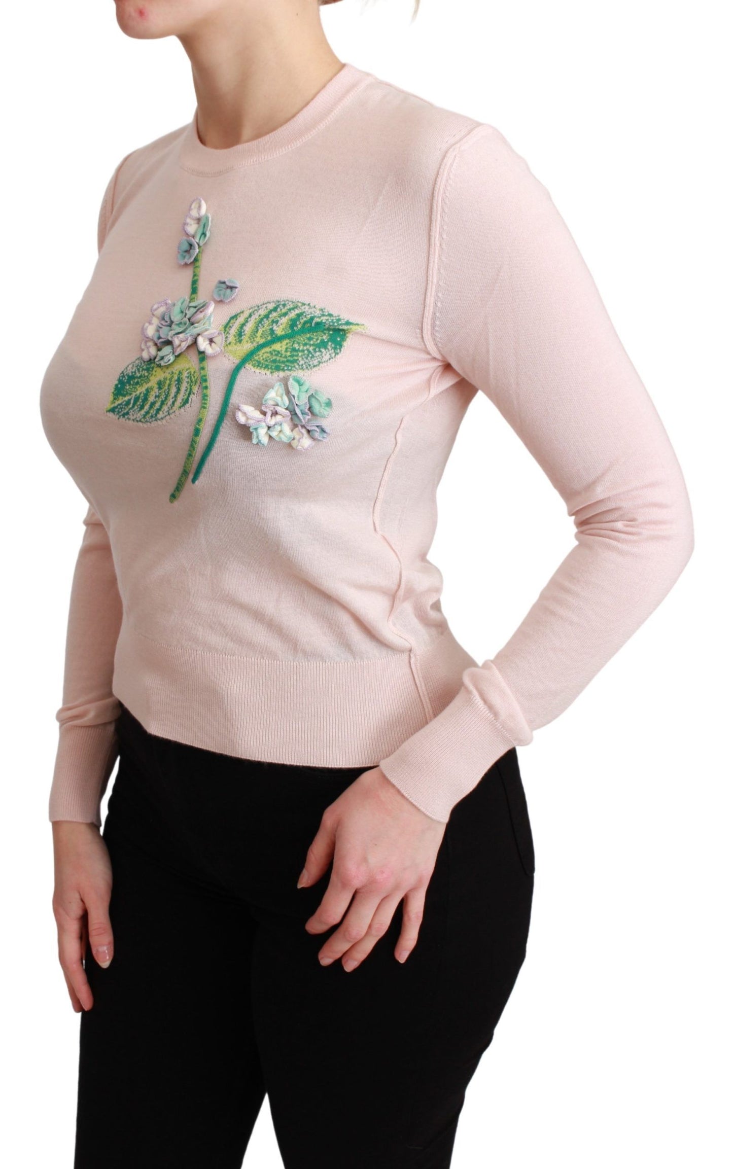 Dolce & Gabbana Seidenmischung Floral Bestickter Pullover