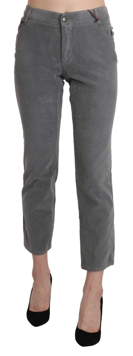 Pantaloni corti in cotone elasticizzato grigio