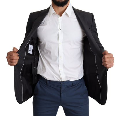 Dolce &amp; Gabbana Eleganter schwarzer Martini-Blazer aus Schurwolle