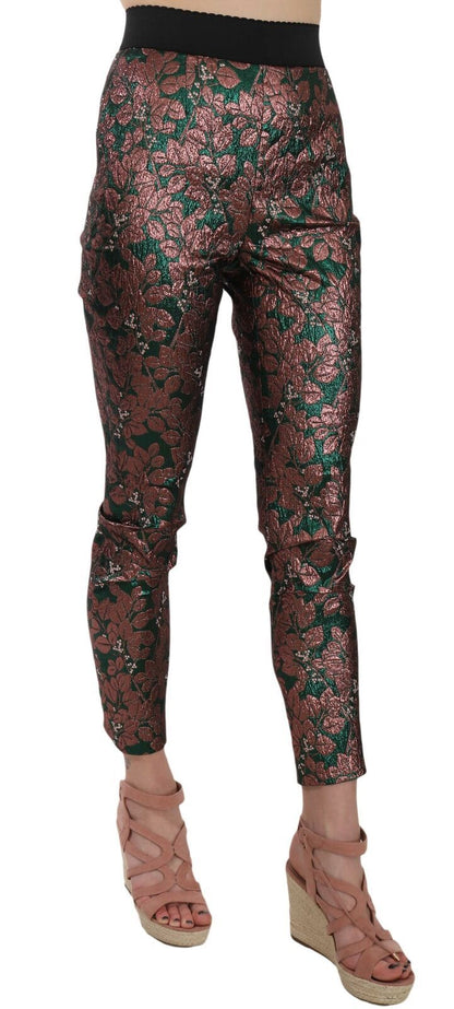 Mehrfarbig schillernde Brokat-Jacquard-Hose, bauchfreie Hose