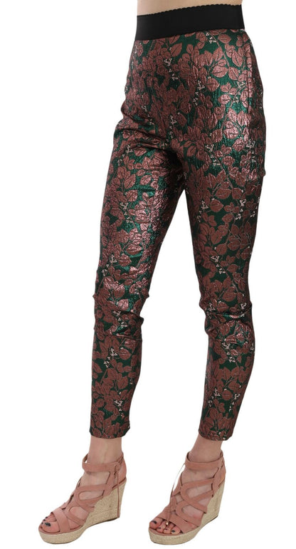 Mehrfarbig schillernde Brokat-Jacquard-Hose, bauchfreie Hose